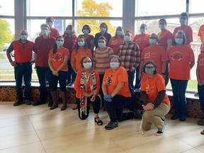 Staff and students, along with members of the Manitoulin OPP, came together to commemorate Orange Shirt Day. The event acknowledges the suffering Indigenous children endured in the residential school system and affirms that the lives of every child matters.