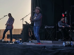 George Canyon and Aaron Pritchett at the High River Sunset Drive in on Oct. 2