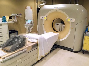 This CT scanner at Sault Area Hospital is similar the one to be installed at St. Joseph’s General Hospital, but it is made by a different company. KEVIN McSHEFFREY/THE STANDARD