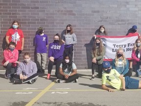 Students in John Mitchell’s Grade 7 class, as well as those in Robert Lessard’s Grade 8 class, helped raise more than $1,000 within a week. KEITH DEMPSEY