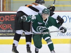 Vincent Scott and the Sherwood Park Crusaders finally got in real game action last weekend with a double shot against the Lloydminster Bobcats.
Photo courtesy Target Photography