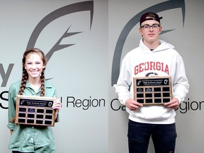 Lenkenhoff and Bundt. The two area teens were recently recognized for their entrepreneur skills by the Community Futures Capital Region for work in their Youth Entrepreneurship Training Initiative or YETI program.