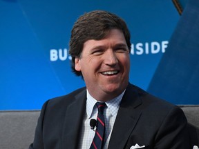 Fox News host Tucker Carlson was sued by Karen McDougal, a former Playboy model whose account of an affair with Donald Trump was bought and then buried by his buddy, the CEO of the National Enquirer.
Roy Rochlin/Getty Images