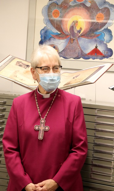 Archbishop Linda Nicholls, primate of the Anglican Church of Canada, visits Shingwauk Residential Schools Centre at Algoma University on Saturday, Oct. 17, 2020 in Sault Ste. Marie, Ont. (BRIAN KELLY/THE SAULT STAR/POSTMEDIA NETWORK)