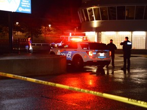 Police and emergency vehicles were on the scene of an assault Sunday night that occurred on Cedar Street, near the downtown bus depot.