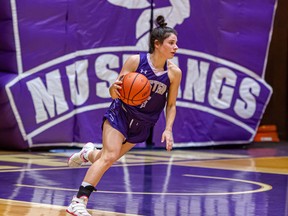 Ariane Saumure in action with the Western Mustangs.