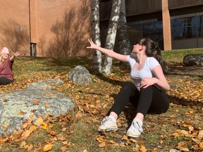 Abbey Loughren and Zephrine Cartmill-McCrea practise their dance routine on the grounds at West Ferris Intermediate and Secondary School.
Jennifer Hamilton-McCharles Photo