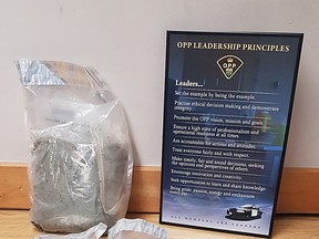 An Ontario Provincial Police street crime unit says it seized drugs, cash and weapons from a Kintyre Line residence near Rodney on Oct. 8. (Handout/Postmedia Network)