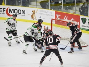 The Portage Terriers had a hard time scoring Friday night and fell 7-3 to Virden before losing in a shootout Sunday night. (Heather Jordan)