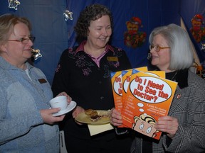 Zonta Club of Sault Ste. Marie members Mineola Eerola, Gayle Manley and Sandra Vosper speak in January 2007. FILE