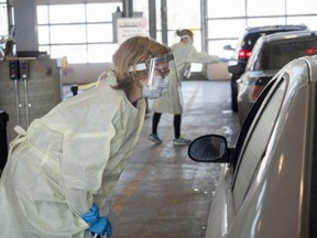 Since March 30, more than 80,000 COVID-19 swab tests have been completed at the drive-thru testing facility at Broadview Enviroservice Centre. Due to cold weather, AHS will close down the site on Friday afternoon, Oct. 30. Photo courtesy Alberta Health Services