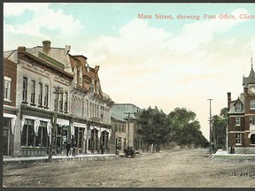 A Post Card View of the Clinton Post Office looking south on Victoria Street. Ontario Digital Archive.