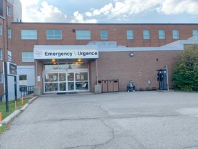 Emergency entrance at the Wallaceburg site of the Chatham Kent Health Alliance. (File photo)
