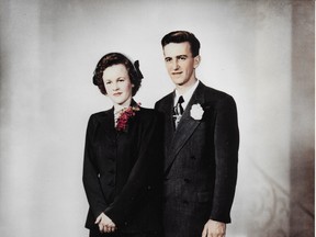 Anne and Richard Krohman, pictured on their wedding day, will celebrate 70 years of marriage this week. Photo Supplied.