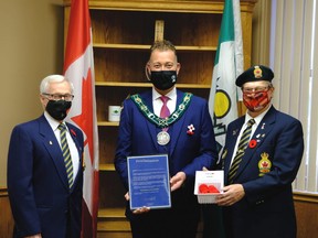 The Woodstock Legion Branch 55 marked the beginning of its annual poppy campaign this week with a proclamation from Mayor Trevor Birtch. (City of Woodstock)