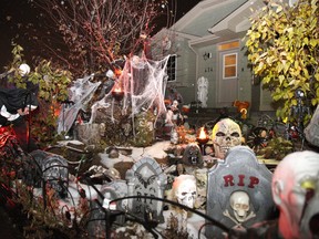 The entrance to Theresa Scott's impressive haunted house in Abasand on October 31, 2017. Olivia Condon/ Fort McMurray Today/ Postmedia Network