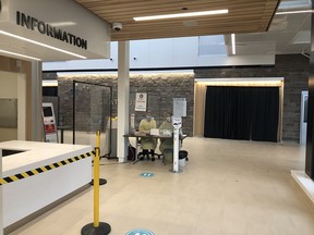 Inside BGH’s new Charles Street site entrance, into the Donald B. Green Tower, screeners are ready to greet and assess patients and scheduled visitors. (Photo courtest of BGH.)