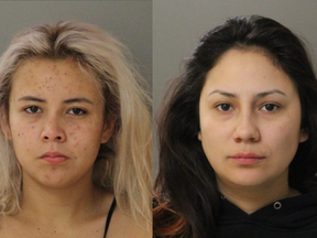Alyssa Cunningham (left) and Tasunkawitiko (Tasha) Movescamp-McLean are both wanted for aggravated assault.
