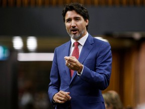 Canada's Prime Minister Justin Trudeau speaks during Question Period in the House of Commons on Parliament Hill in Ottawa, Ontario, Canada October 21, 2020.