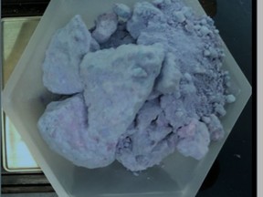 Grande Prairie RCMP seized 47.29 grams of bluish/purple fentanyl during a traffic stop on Sunday, Oct. 18, 2020.