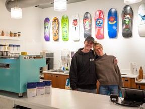 Jay Bridges and Jenna Richmond have expanded BSE Skate Shop and now offer coffee as well as skateboard gear. (Jay Bridges/Supplied Photo)