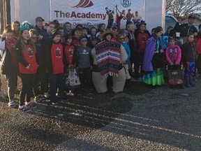 Students from the Academy at last year's Dare to Scare food drive. This year, due to COVID-19 restriction, the academy will hold its annual food drive at the Coca-Cola Centre on the afternoon of Oct. 28. People can drop off non-perishable food items at the Coke Centre between 4 p.m. and 8 p.m. Last year, 1,940 lbs. of food was donated to the GPRC Room of Plenty and Salvation Army Food Bank.