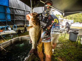 Jeff Gustafson's nine-pound bass that carried him into the top ten at the Santee Copper Bassmaster event.