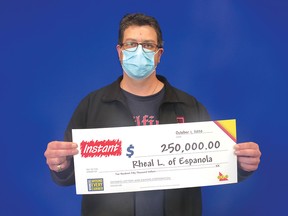 Photo supplied
Rheal Larocque, of Espanola, won $250,000 after winning with Instant Silverstacks.