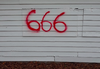 666 was painted on the side of a building at the Sydenham Holiness Church Camp. (Supplied Photo)