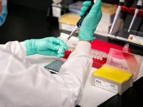 FILE PHOTO: Prism Pathology testing samples for coronavirus disease (COVID-19) in Dallas