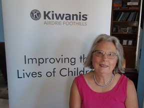 Nancy Wigglesworth, the president of the Kiwanis Club of Airdrie Foothills, was recently presented with the Kiwanian of the Year Award for her dedication to improving the lives of children. Submitted