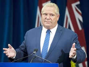 Premier Doug Ford said at Monday's COVID-19 pandemic update at Queen's Park that his government will table the 2020 Ontario budget on November 5. POSTMEDIA PHOTO