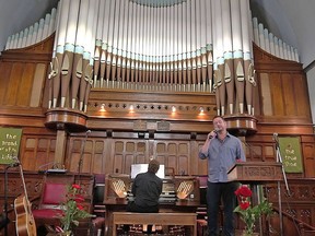 Craig McRae is accompanied by organist Murray Baer at Picton United Church for "An Afternoon at the Movies". Baer, who was church organist and choirmaster for more than 30 years at St. Mary's Anglican Church in Richmond Hill, released The Grandeur of the Pipe Organ in 2016.
PICTON UNITED CHURCH PHOTO