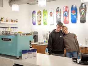 Jay Bridges and Jenna Richmond have expanded BSE Skate Shop in and now offer coffee as well as skateboard gear. SUBMITTED PHOTO