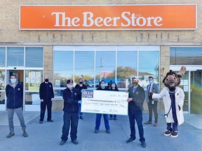 The Beer Stores in Belleville, Tweed, Madoc, Marmora and Northbrook converted empties donated by customers into $42,193.85 and donated it to the Belleville General Hospital Foundation.
SUBMITTED PHOTO