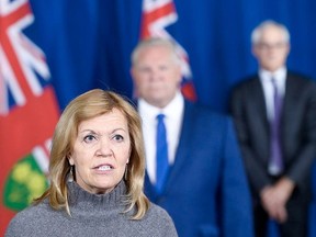 Health Minister Christine Elliott, speaking at Friday's provincial briefing, said Ontario will consider expanding eligibility for COVID-19 testing at pharmacies if the government sees the need. It's currently available only to specific groups of people who are symptom-free.