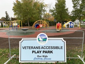 The City of Belleville officially opened the Veterans Accessible Play Park at Parkdale Veterans Park Thursday. The $200,000 project was helped made possible by the Our Kids Charity which donated $75,000 from the Medigas Celebrity Classic Golf Tournament.
MARILYN WARREN PHOTO