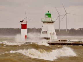 Water levels in Lake Erie have abated since their record peak of 2019. However, there is still enough to pack a punch when gale-force winds blow in, as was the case Wednesday along the waterfront in Port Dover. Monte Sonnenberg