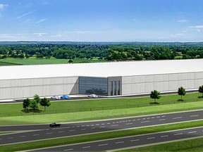 This is n artist's rendering of a warehouse proposed for a parcel of land on Pottruff Road, just off of Highway 403, that was supported by Brant County councillors at Tuesday's planning meeting.