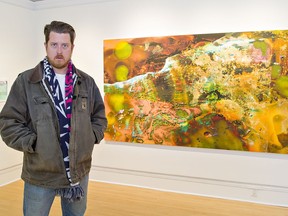 Brantford artist Paul Kneale uses inexpensive flatbed scanners to create large abstract works.