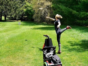 Jen Snow (pictured) and her husband, Craig, helped set up the Paris Disc Golf Club.