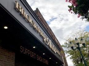 The marquee of the Brockville Arts Centre is seen on Thursday afternoon. (RONALD ZAJAC/The Recorder and Times)