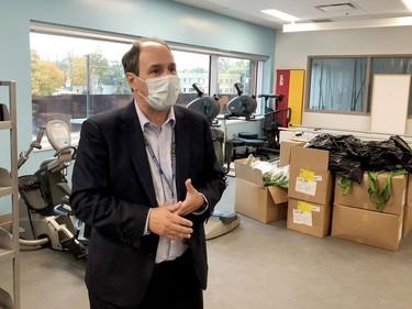 Nick Vlacholias, president and CEO of Brockville General Hospital, stands in one of the patient gyms at the Donald B. Green Tower. (RONALD ZAJAC/The Recorder and Times)