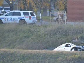 Brockville police say an elderly woman died when the car she was driving went over an embankment behind Food Basics near an on-ramp to Highway 401 westbound at Stewart Boulevard late Friday afternoon.
Tim Ruhnke/The Recorder and Times
