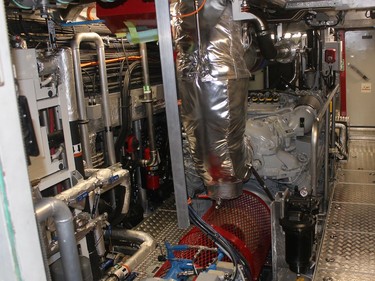 This is engine room of the new Bay Class Search and Rescue vessel Hike Metal Products of Wheatley has built for the Canadian Coast Guard. Ellwood Shreve/Chatham Daily News/Postmedia Network