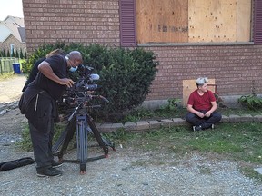 Handout/Chatham Daily News
Cohen Williams, 13, is filmed in front of his Pain Court home that was damaged by fire on July 7. He is the second youth from Chatham-Kent who will be featured during the second season of My Home My Life that airs on TVO and TVOKids.