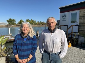 Strong House Canada's Sally Joyce and Alexander Topol at their location by the Sydenham River on Wallace Street. (Jake Romphf/Postmedia Network)