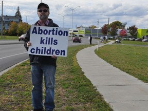 Mike McKinnon was one of the more than 50 participants that took part in this year's Life Chain event, on Sunday October 4, 2020 in Cornwall, Ont. Francis Racine/Cornwall Standard-Freeholder/Postmedia Network