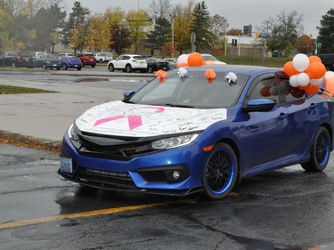 This well decorated Honda Civic was used to raise awareness to both mental health and breast cancer. Photo taken on Wednesday October 7, 2020 in Cornwall, Ont. Francis Racine/Cornwall Standard-Freeholder/Postmedia Network