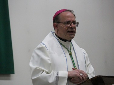 Archbishop Marcel Damphousse, at the Rosary Rally at Blessed Sacrament Parish. Photo on Saturday, October 10, 2020, in Cornwall, Ont. Todd Hambleton/Cornwall Standard-Freeholder/Postmedia Network